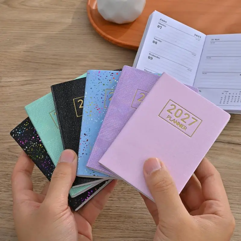Mini 2027 Calendar Agenda Book Pocket Size Daily Planner Notebook for Students School Assignment & Life Schedule Record