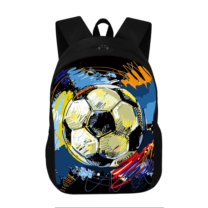 Mochila escolar con estampado de fútbol para niños y niñas, bolsa de ordenador de almacenamiento de gran capacidad, hermosos regalos