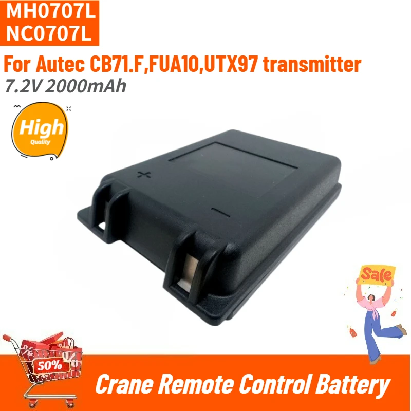 

High Quality MH0707L NC0707L Crane Remote Control Battery 7.2V 2000mAh for Autec CB71.F,FUA10,UTX97 transmitter Brand New