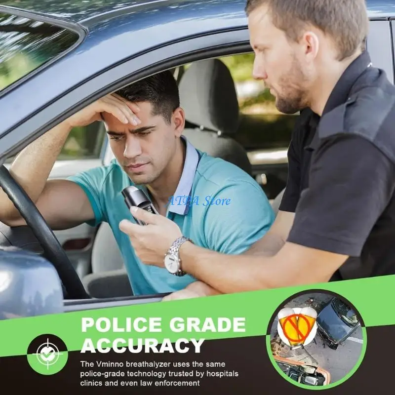 

U13C High Accuracy Alcoholic Detector with LCD Screen Rechargeable Breathalyzer for Precise Measurement Professional