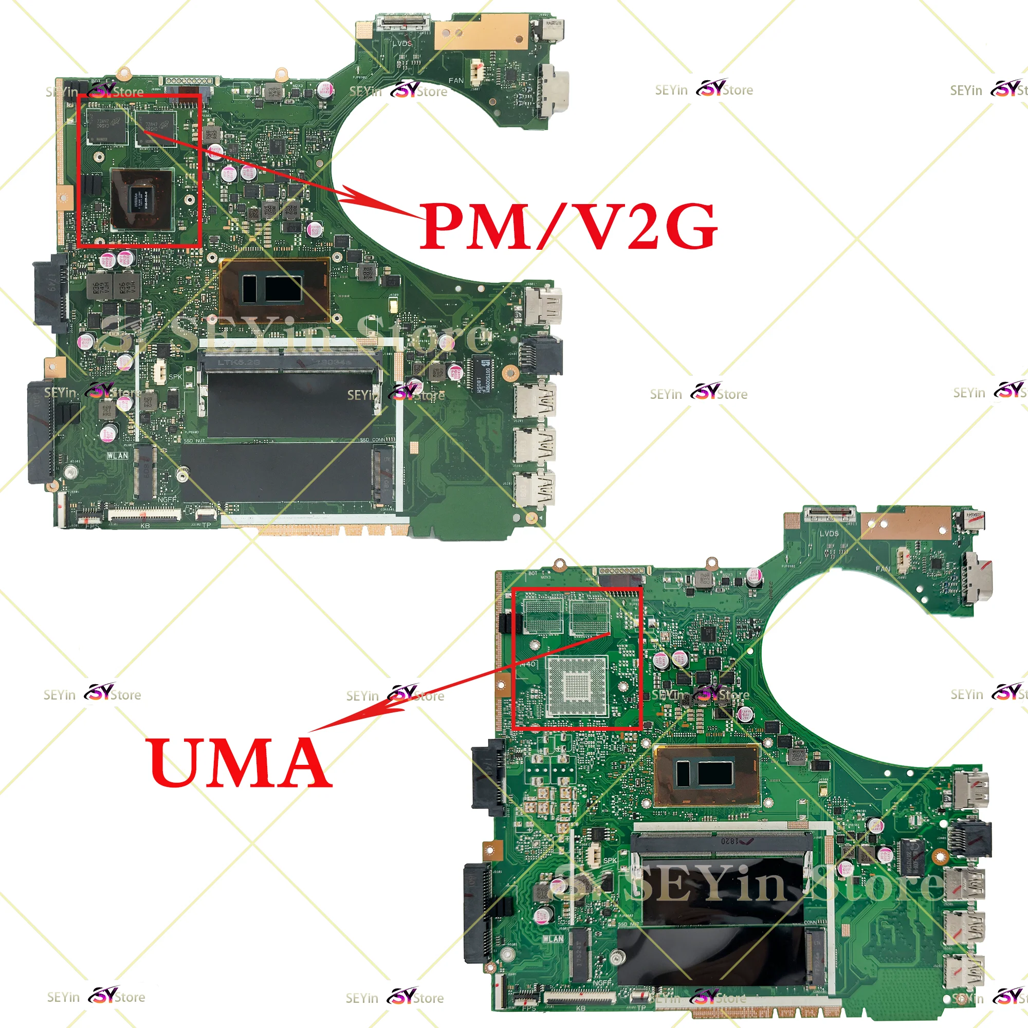 Mainboard For ASUS P1440 P1440U P1440UA P1440UF Laptop Motherboard I3 I5 I7 8th Gen 4GB-RAM 940MX/V2G UMA MAIN BOARD