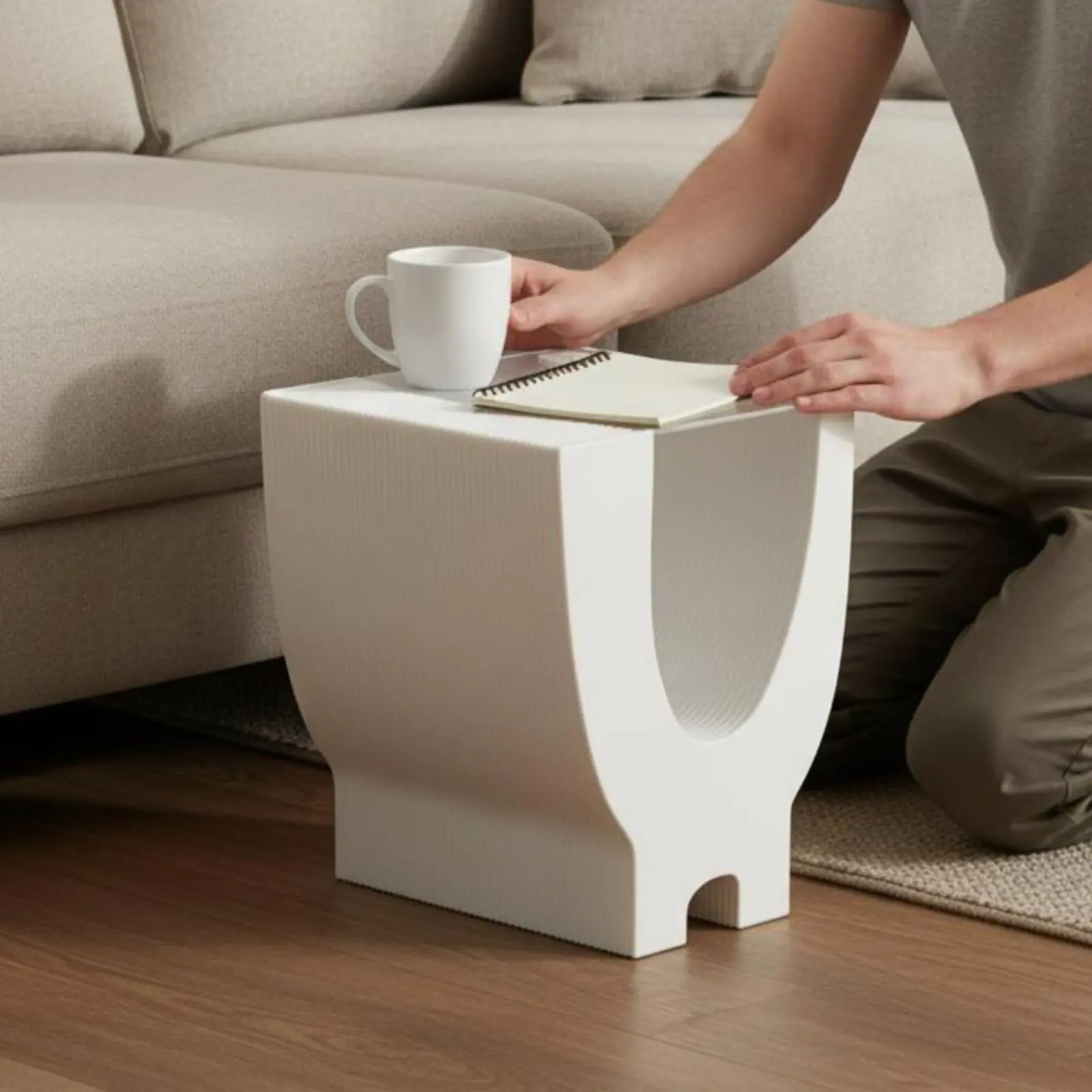 Mesa auxiliar plegable acordeón hexagonal de papel para gatos y perros - imagen 4