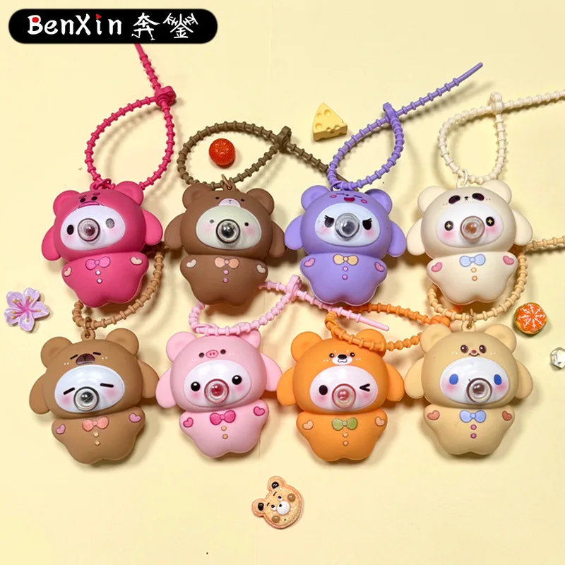 قلادة سلسلة مفاتيح على شكل فقاعات الحيوانات الصغيرة لتخفيف التوتر من مينسو، قلادة سلسلة مفاتيح، آلة مخلب، هدية كشك الشارع