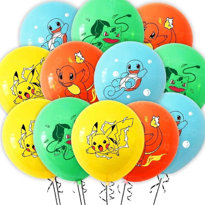 

New pokemon balloons pikachu birthday balloons Latex Balloon Cartoon Birthday Decoration 12inch Round Party Favors Gifts Toy