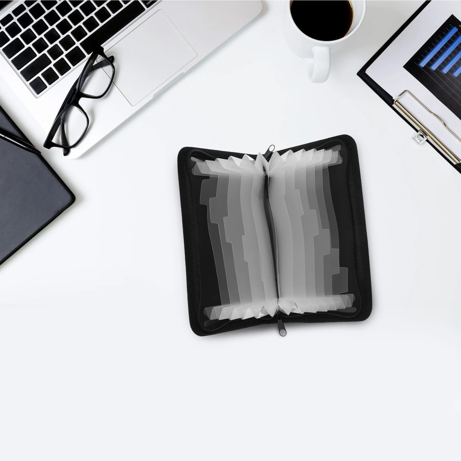 Mini Accordion File Folder A6 Portable Organizer Smooth Zipper Document Storage Travel Receipt Bill Organizer Important Papers