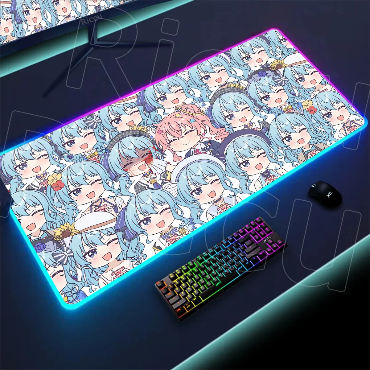 

Mouse Pad HD Printing Anime Hololive Hoshimachi Suisei Game RGB Mousepad Table Mat with Pad Game Accessories Gaming XXL Desk Mat