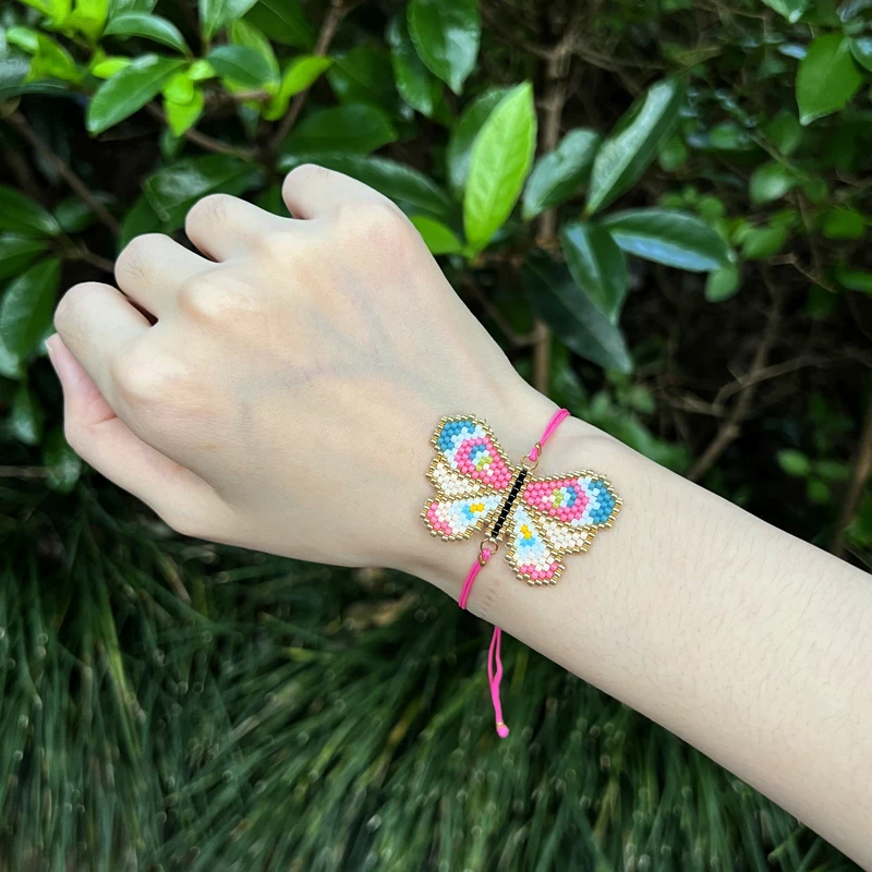 

Fairywoo New Cute Butterfly Bracelet Handmade Woven Miyuki Bead Jewelry Bracelets Accessory For Woman Bulk Wholesale Bracelet