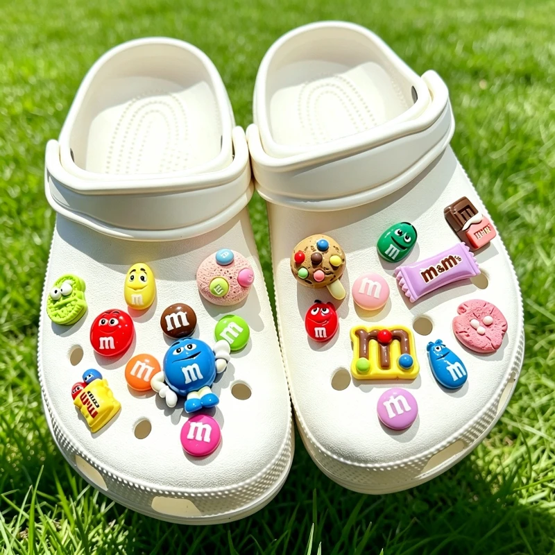 Colorful Candy Bean Doll Shoe Charms Detachable DIY Ornament for Hole Clog Sandals Decor Gifts for Girls Lovely Footwear Accesss