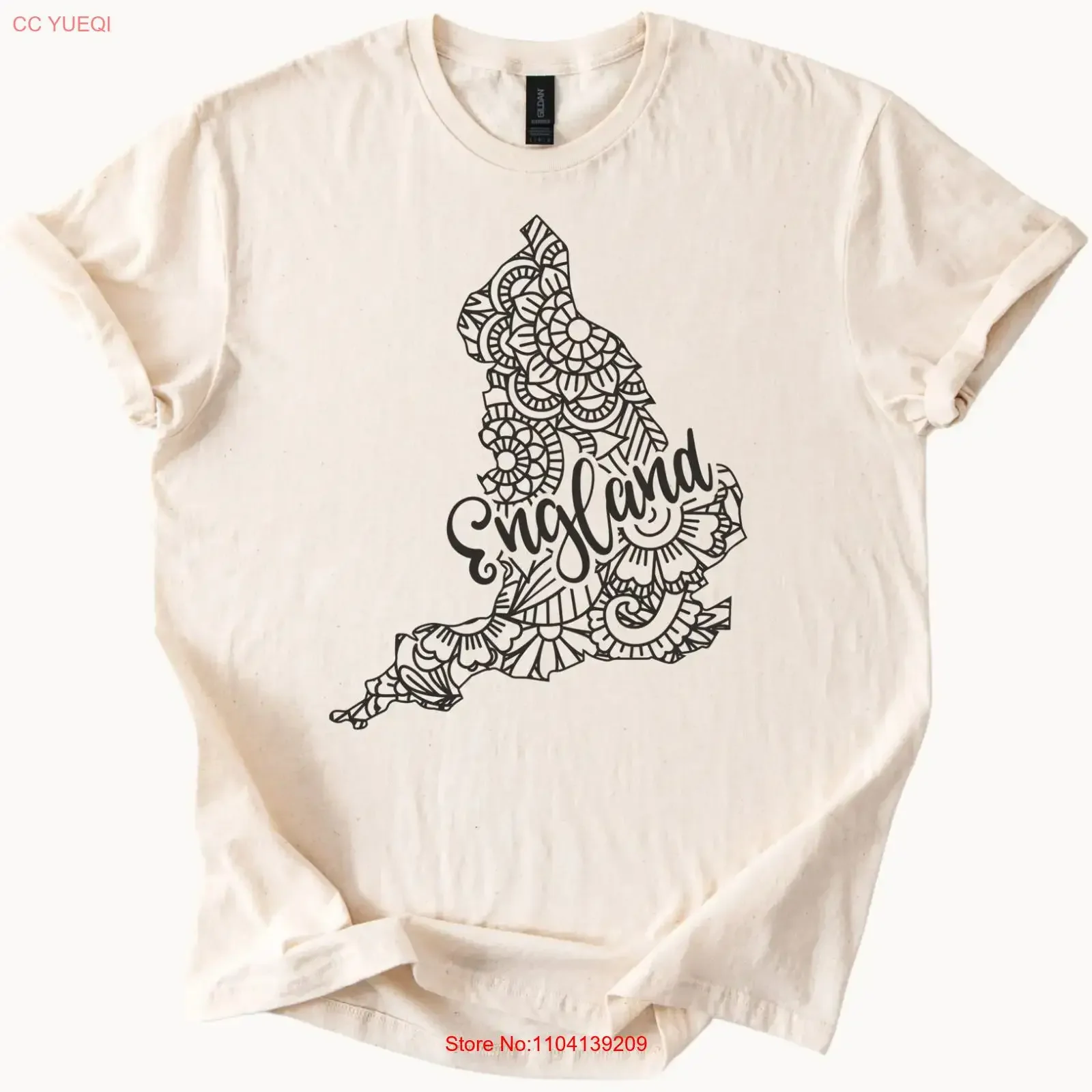 Camiseta con mapa de Inglaterra y mandala, diseño vintage, cómoda, gráfica, informal, unisex, elegante, suave, versátil, para hombre