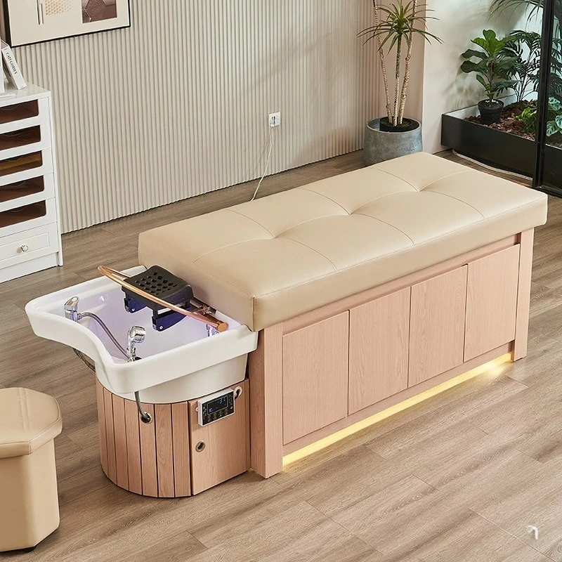 High Quality Storage Shampoo Bed Thickened Mattress Barber Shop Head Therapy Water Circulation Flush Bed