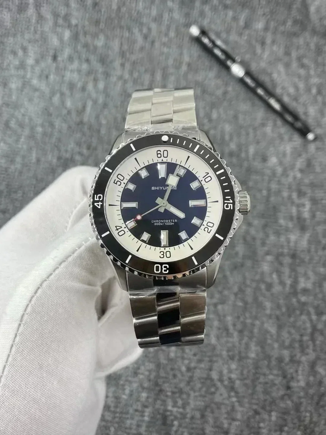 WATCH1 Store  Automatic Mechanical Unisex Watch Stainless Steel Large Dial Fully Functional Marine Series World Time Waterproof