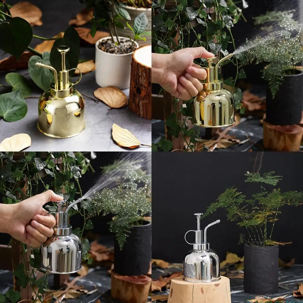 

581C Miniature Watering Can Stainless Steel Rust Resistant Ergonomic Grip Indoor Outdoor Use