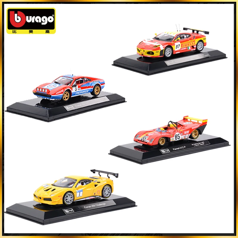 Original Bburago 1:43 Alloy Car Model Bugatti Porsche Audi Lamborghini EVO2 RACE Car Ornament Custom Cars Model Birthday Gift