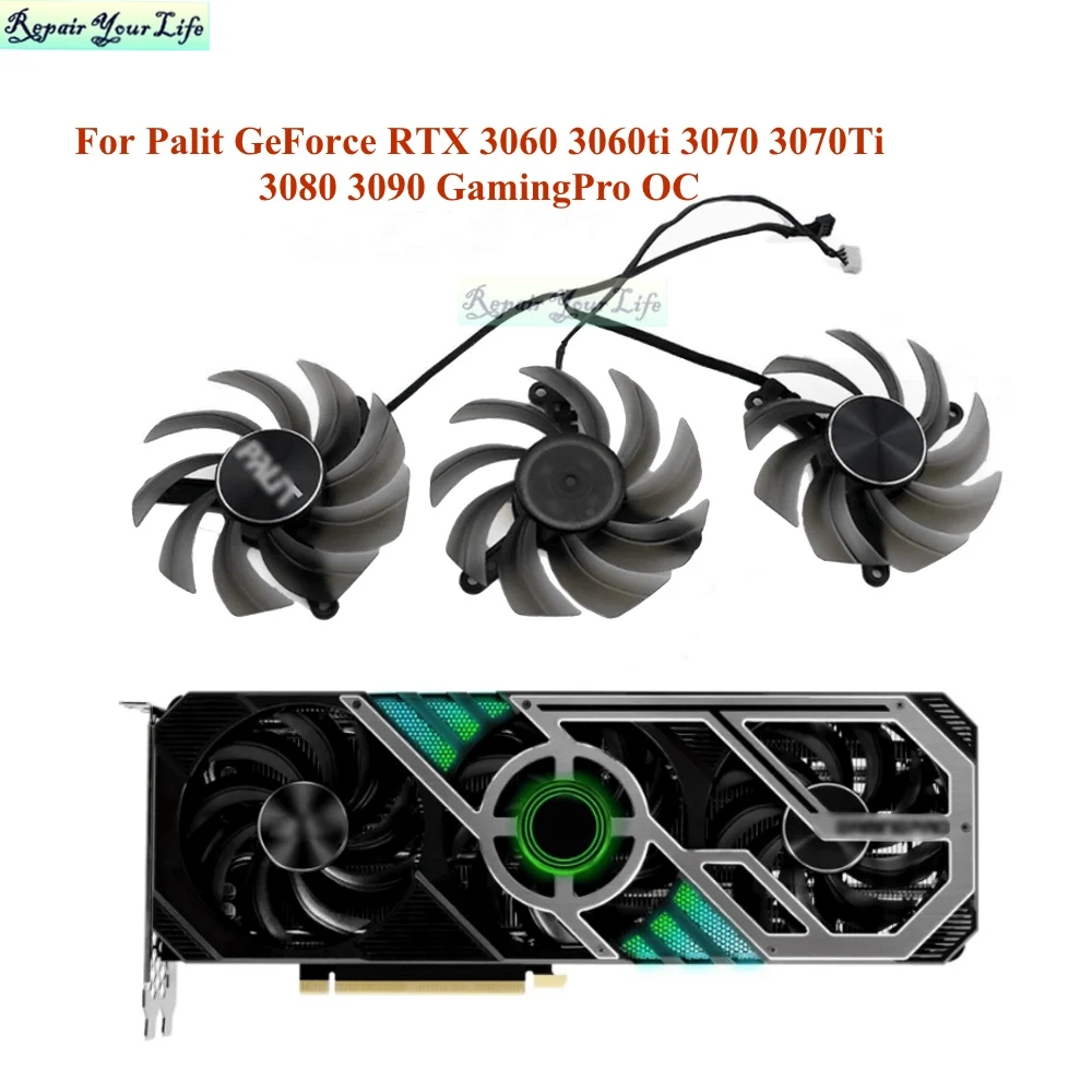 

FD8015U12D VGA Cooler Fan for Palit GeForce RTX 3060 3060ti 3070 Ti 3080 3090 GamingPro Graphics Card Cooling Fans Radiator New