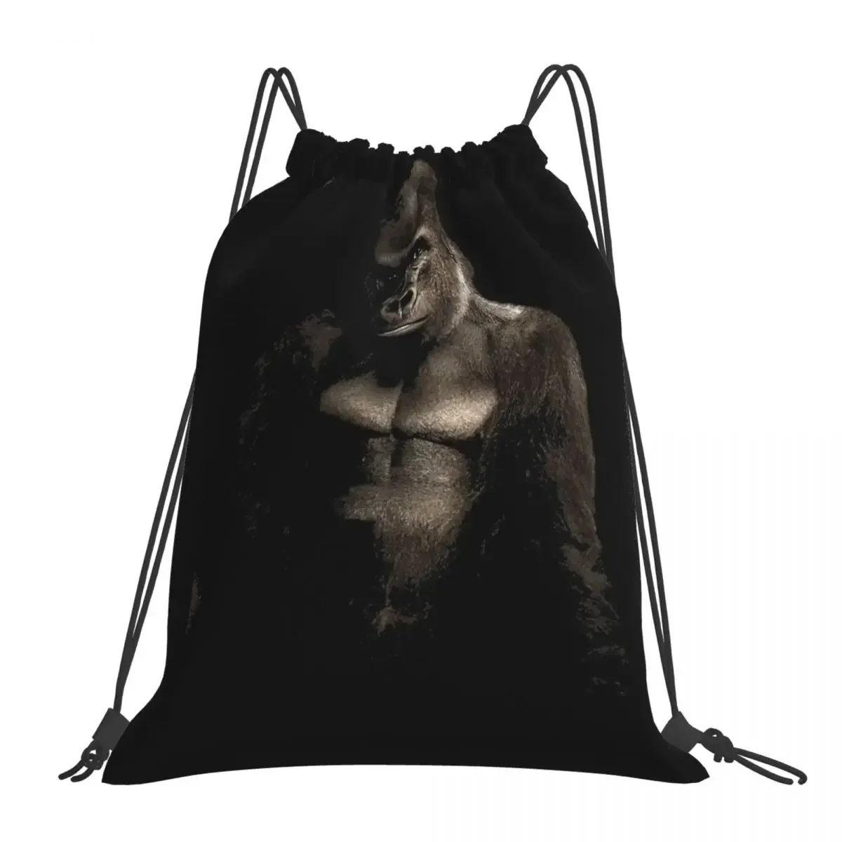 

Gorilla Art Design For Ape Lovers Backpacks Fashion Drawstring Bags Drawstring Bundle Pocket Storage BookBag For Travel School