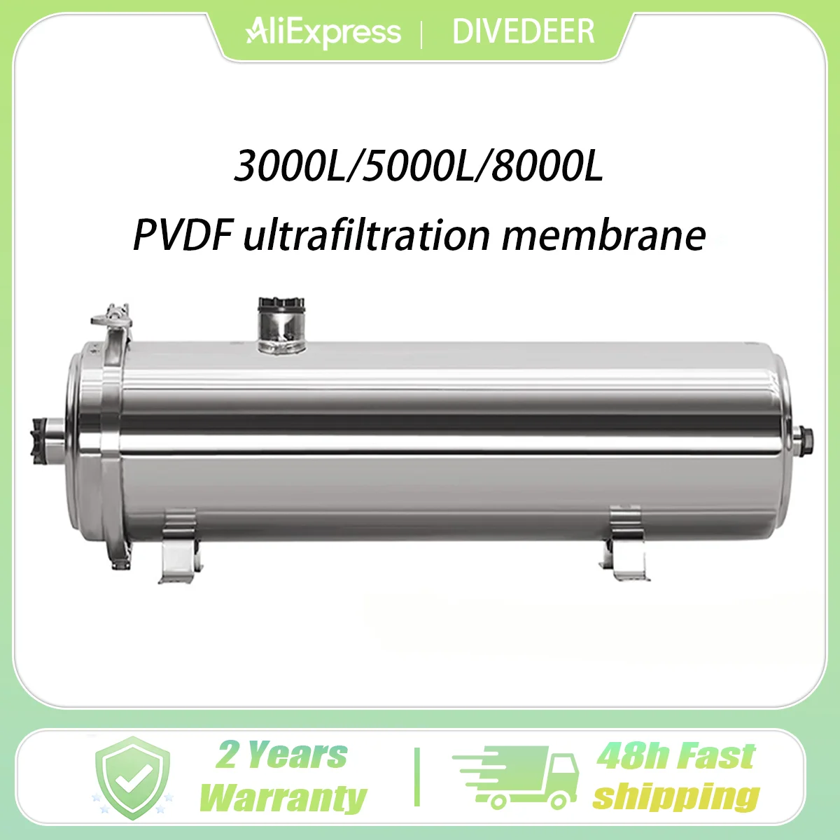 DIVEDEER Home Depuratore d'acqua Sistema di ultrafiltrazione PVDF in acciaio inossidabile per apparecchiature da cucina a bere diretto