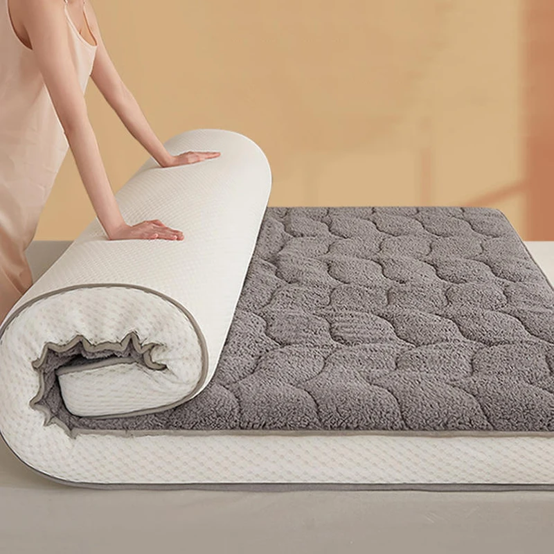 Kasur kasmir domba, kasur rumah tangga dengan bantalan lembut, menebal di musim dingin, pelestarian panas, alas tidur asrama siswa