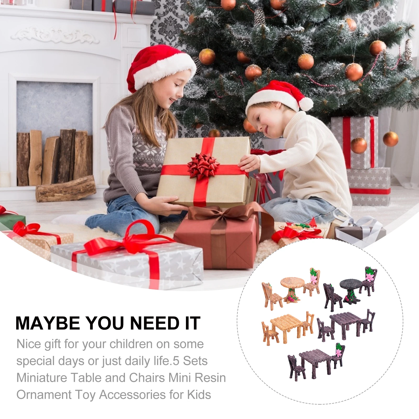 

5Sets Simulation Furniture Ornaments Resin Table Chairs Decorative Crafts for Home Office Desk Decoration Fairy Garden