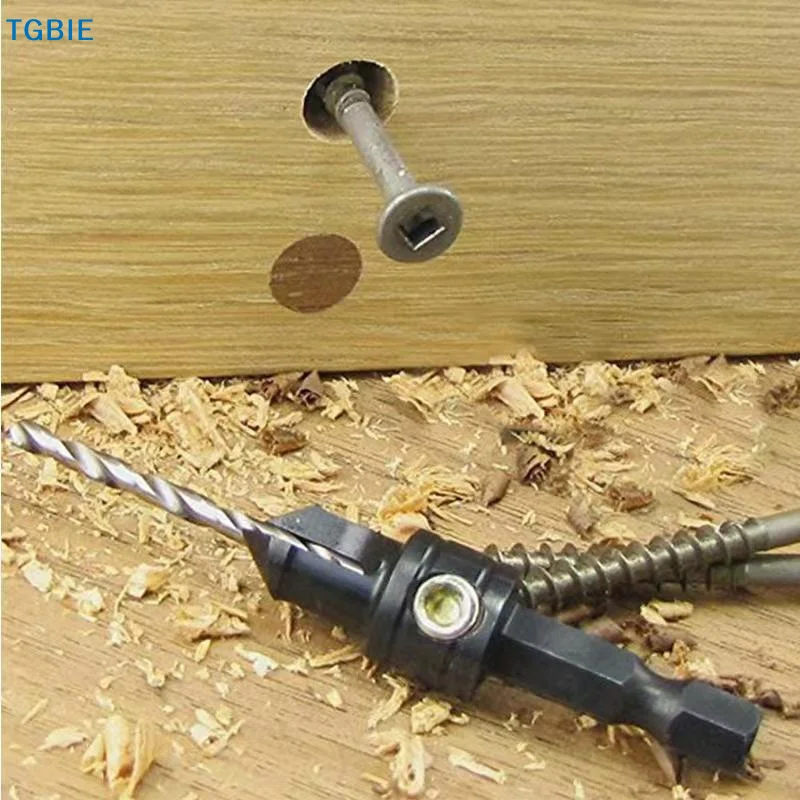 [TL]High Precision Hexagon Shank Woodworking Tapper Drill Bit 4/5PCS Countersunk Screw Drill Kit for Carpentry DIY Enthusiasts