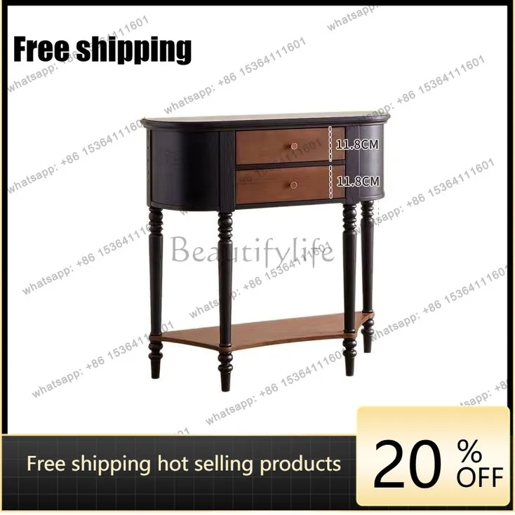 XX American solid wood porch table French living room corridor aisle retro decorative cabinet locker