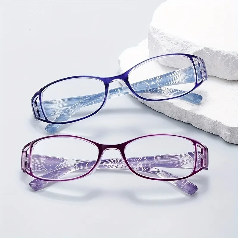 12PCS Retro Gorgeous Pattern Frame Men's and Women's Fashion Oval Flower Mirror Elderly Reading Glasses