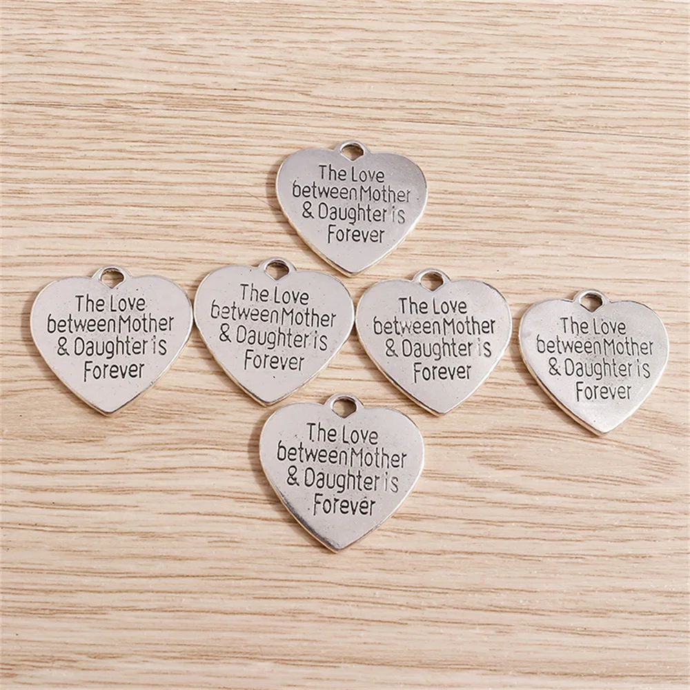 Tusember 10 Stück Legierung Antik-Silberfarben Mutter-Tochter-Anhänger für Ohrringe, Halsketten, DIY-Schmuckherstellung – Detail 6