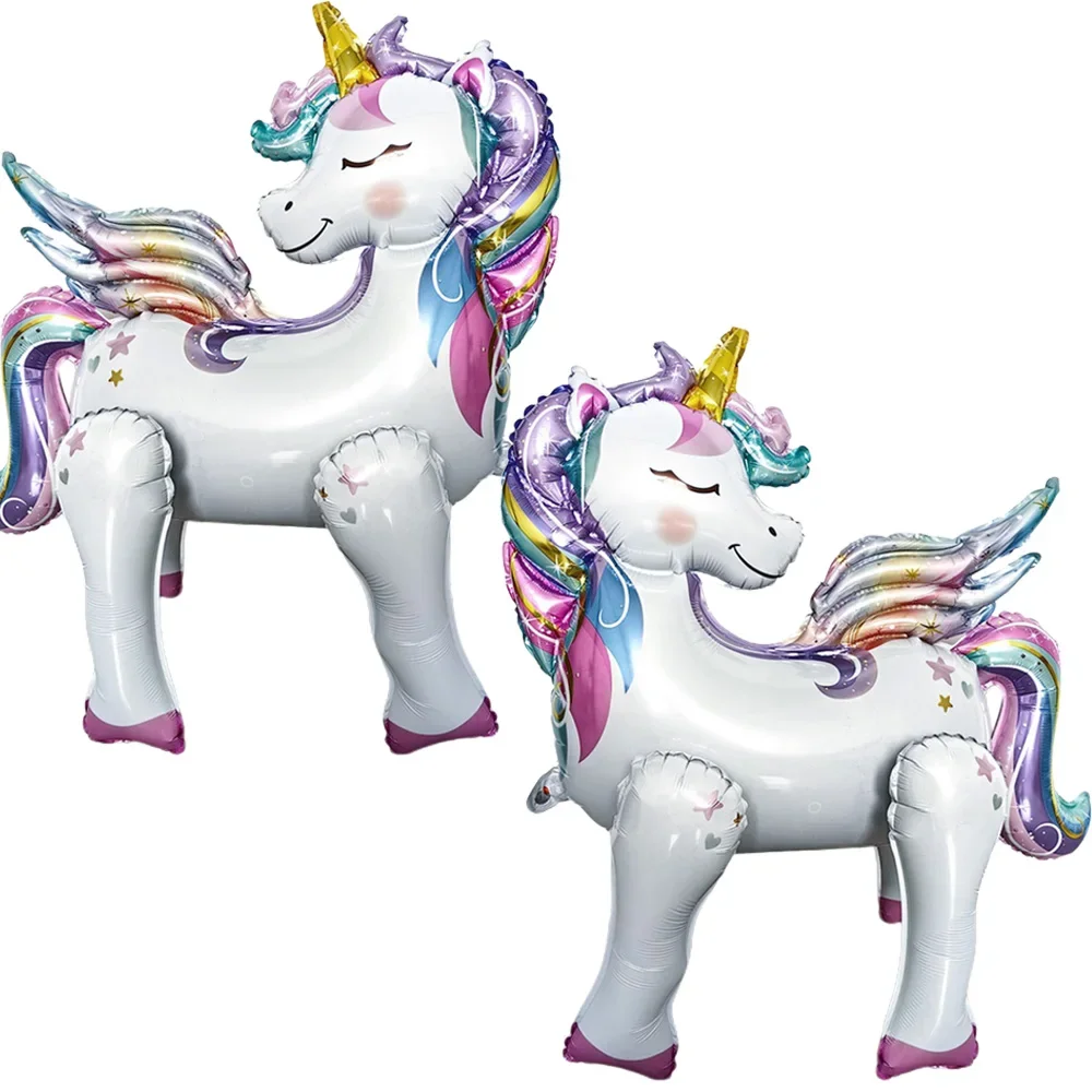 4D Self-Standing Unicorn Balloons for Birthday Decorations Rainbow Unicorn Party Supplies Unicorn Foil Balloon