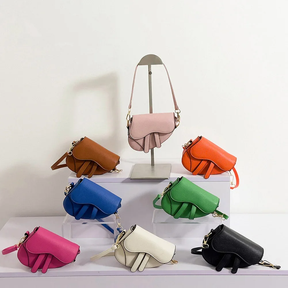Women's New Denim Pattern Trend Contrasting Color Splicing Saddle Bag Solid Color Casual Simple Messenger Bag Designer Handbags