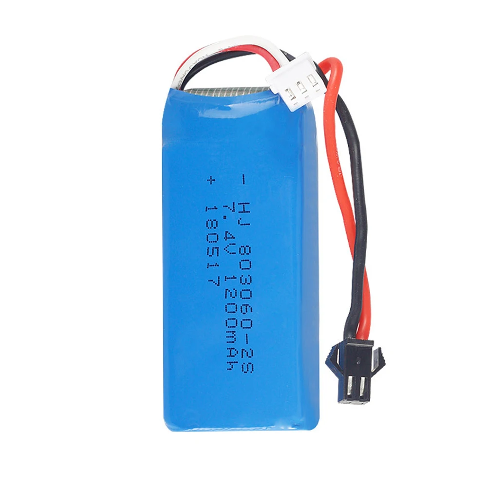 Bateria Lipo 7,4 V 1200 mAh 803060   Z ładowarką do H26 H26C H26W H26D H26HW zdalnie sterowany helikopter Quadcopter Drone części do zabawek