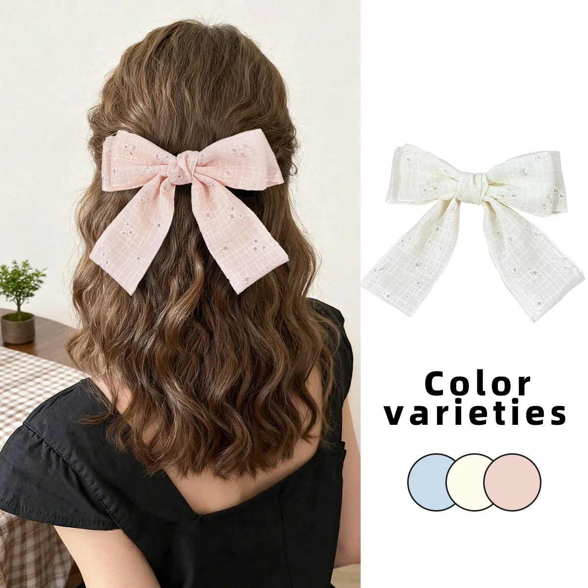 

Набор из 24 заколок для волос для девочек: 6-дюймовые заколки-бантики с кружевом и цветочной вышивкой, женские боковые заколки для волос, праздничные украшения для головы оптом