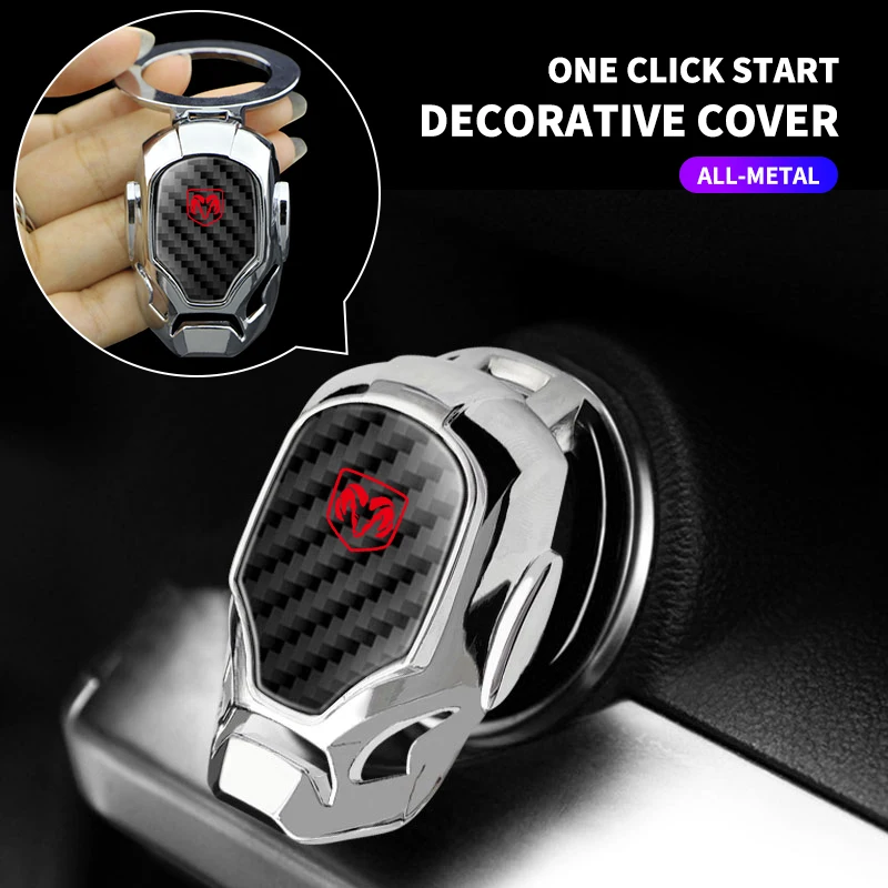 One-key Start Cover Car Engine Start Button Cover Decorative For Dodge RAM 1500 2500 3500 Journey Challenger Styling Accessories