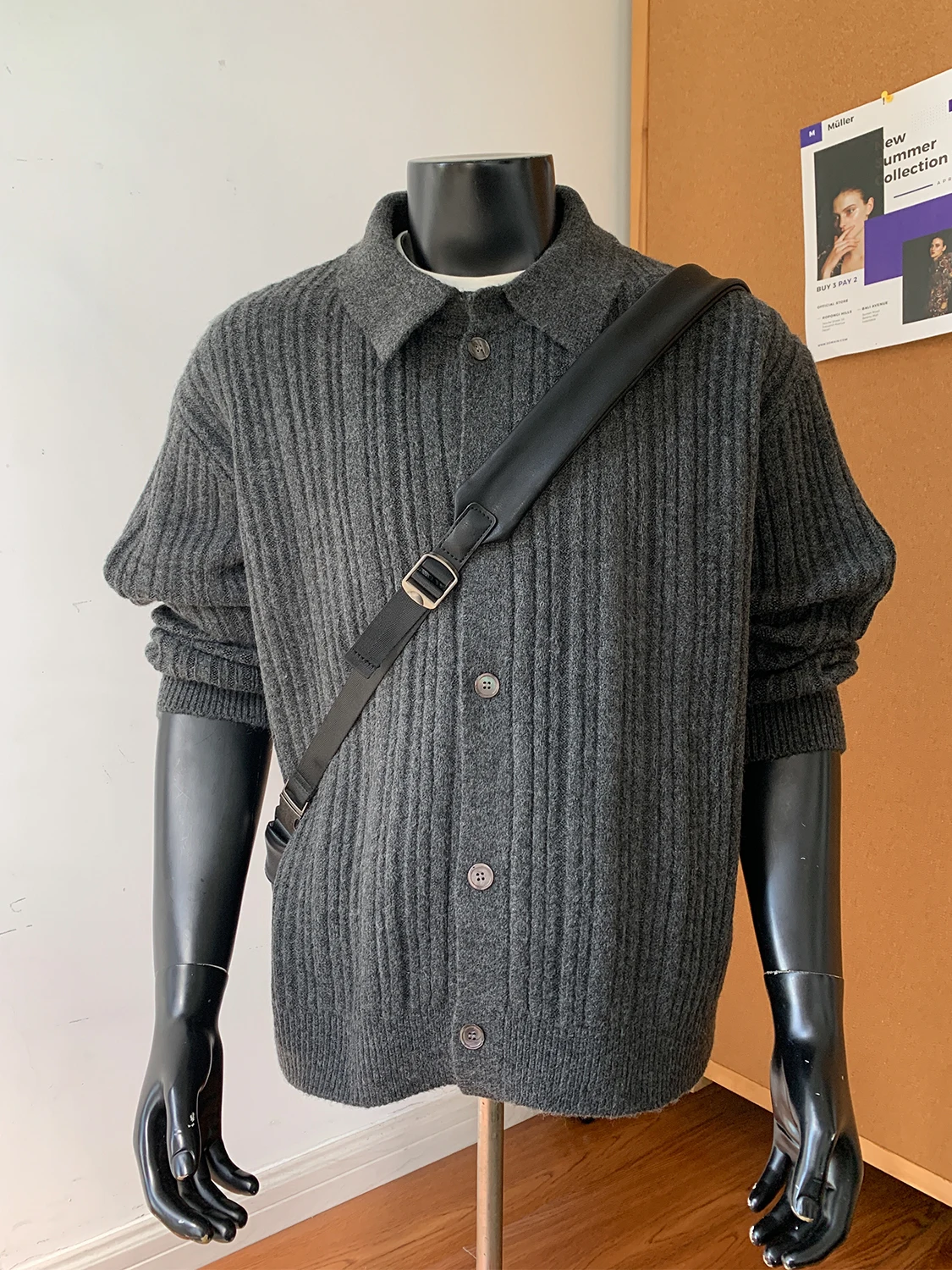 

American Sle Casual Knitted Cardigan Sweater Coat Men's Autumn Winter Faion Soft Polyester Long Sve Button up Jaet