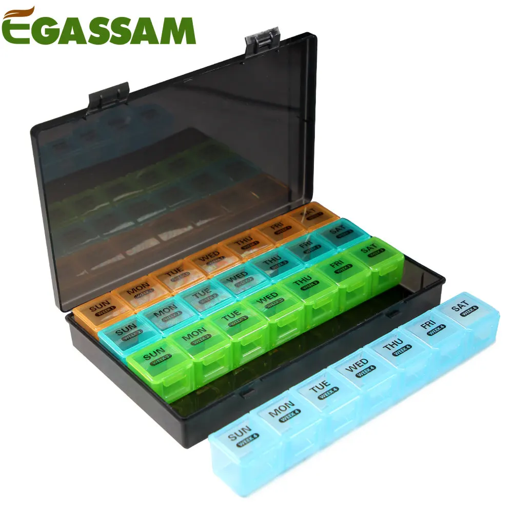Monthly Pill Organizer 1Time a Day with DustProof Case, Extra Large 4Weeks Pill Box Once a Day, 28Days Pill Container 1 Per Day