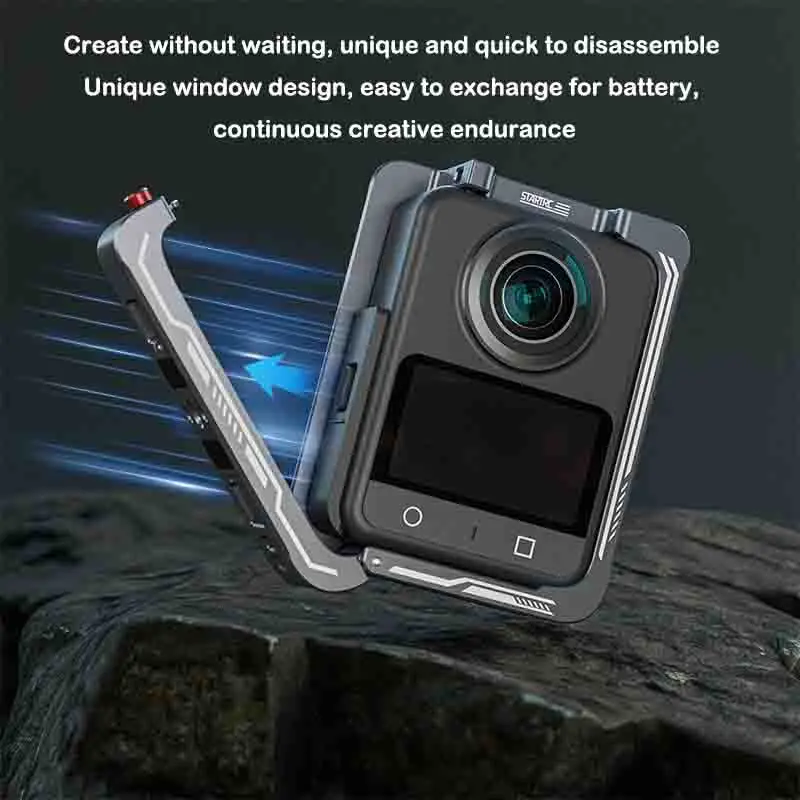 Gabbia in metallo per fotocamera DJI OSMO 360 Custodia con telaio protettivo completo Gabbia per conigli a sgancio rapido Accessorio per telaio per montaggio su pattino freddo