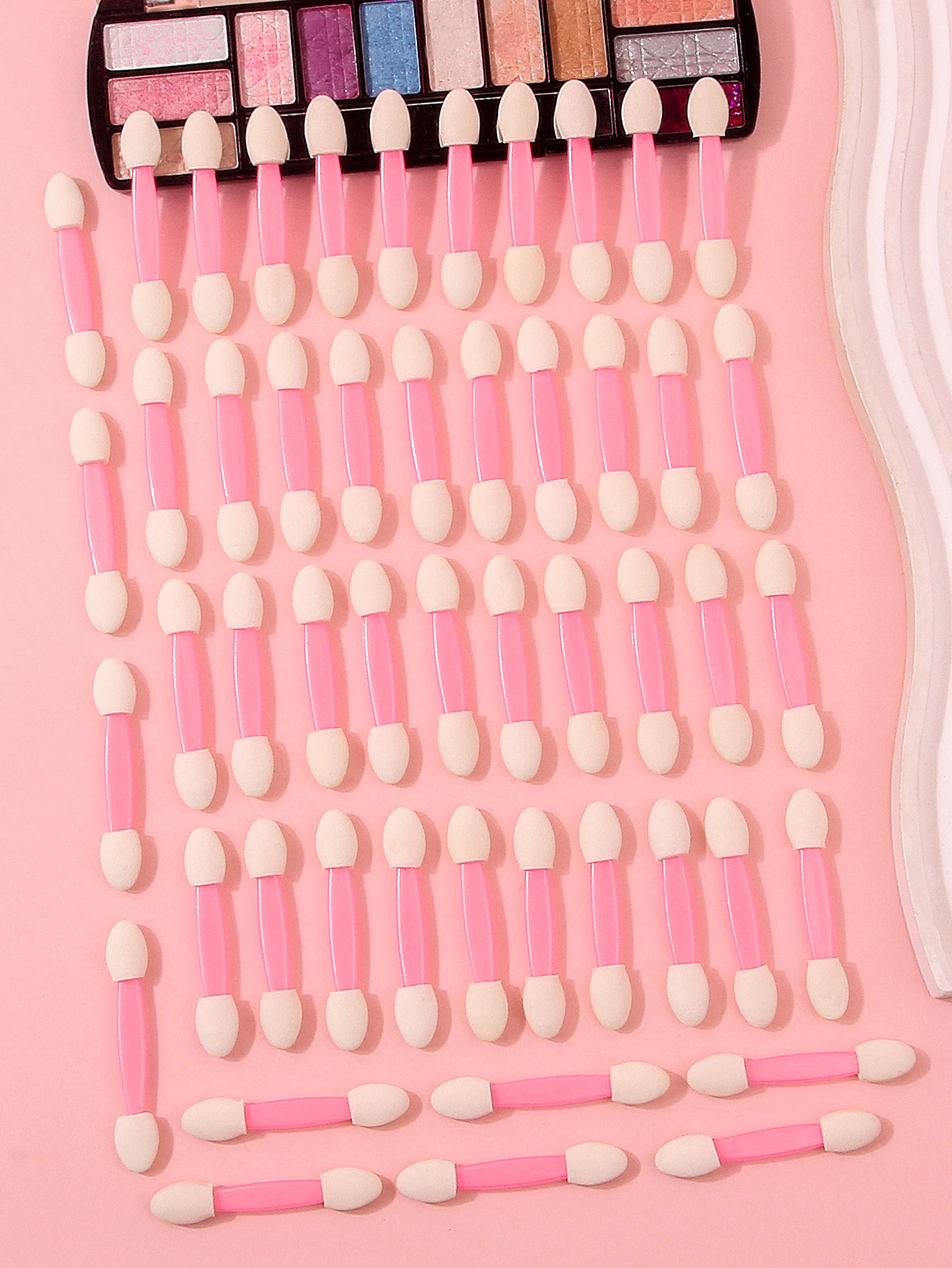 Dual-ended spons oogschaduwborstels 50 stuks, make-upapplicators voor beginners, nail art sponsborstels draagbaar cosmetisch gereedschap