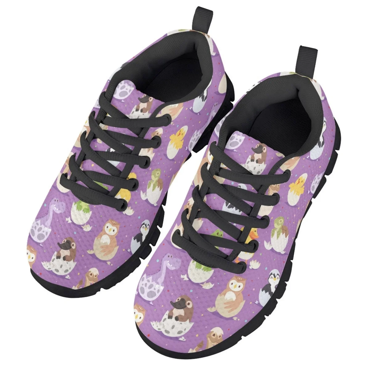 Brand Design Kawaii Chicken in Eggshell Pattern Children Running Shoes Mesh Shock Absorbing Running Sneakers Outdoor Work Flats