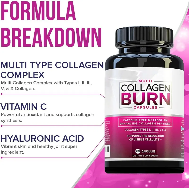 

Skin Whitening Collagen Burn Capsules Collagen Supplement Anti Aging Brightening Support Healthy Glowing Skin Dietary