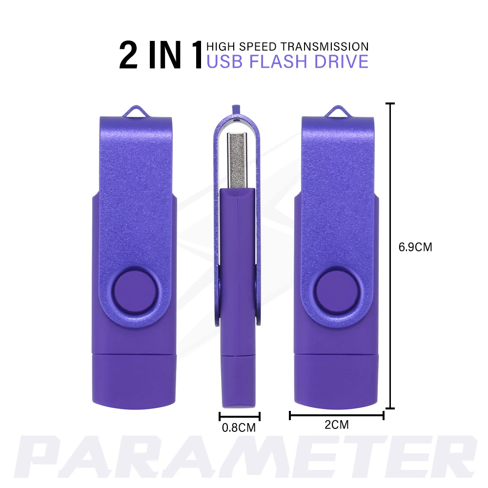 JASTER Type-C High speed USB 3.0 flash drive 2IN1 Rotate Freely Pen Drive 128GB Multi-format Compatible U Disk Real capacity