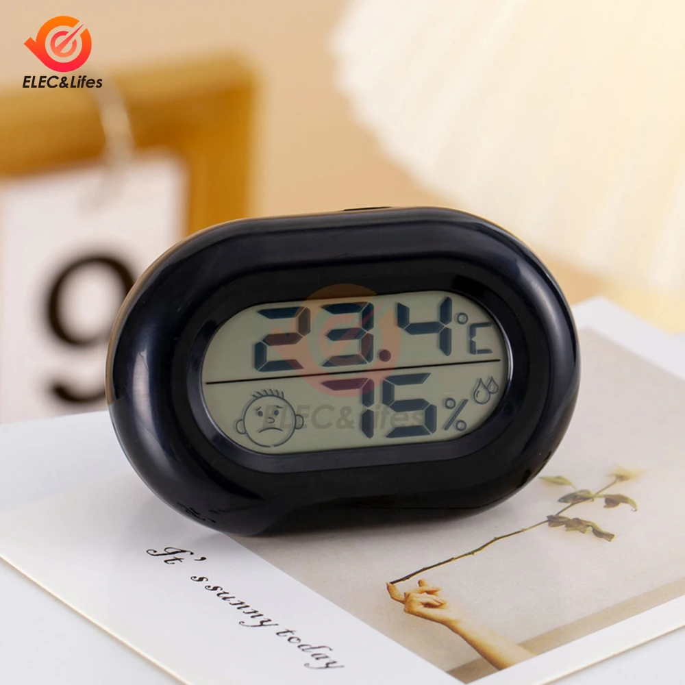 LCD Digital Thermometer Hygrometer Indoor Room Electronic Temperature Humidity Meter Sensor Gauge Weather Station -20~50℃