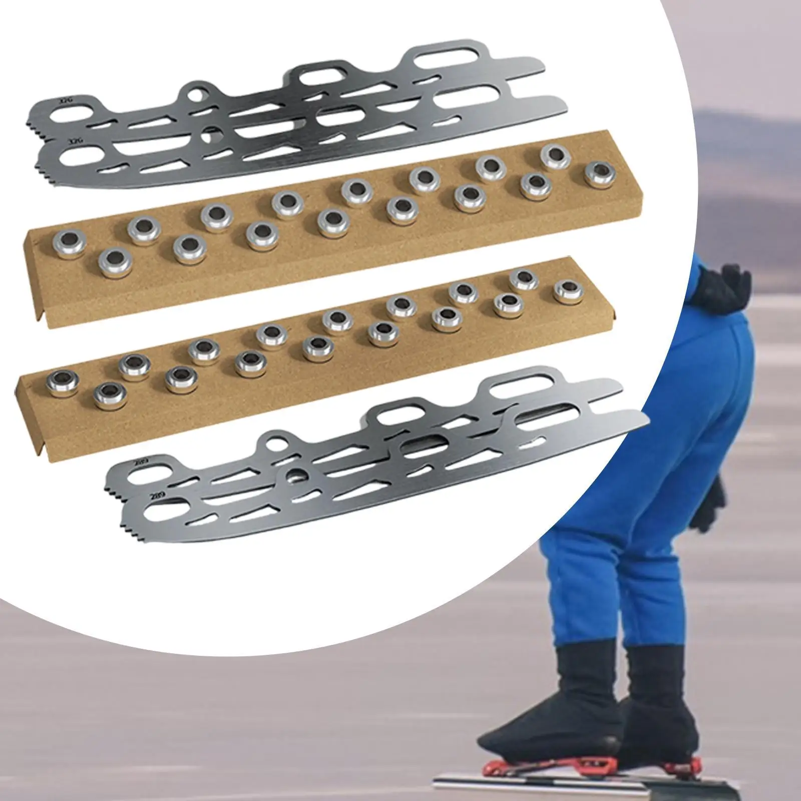 

2 Pieces Ice Skating Blade Versatile Silver for Figure Skates Inline Skating