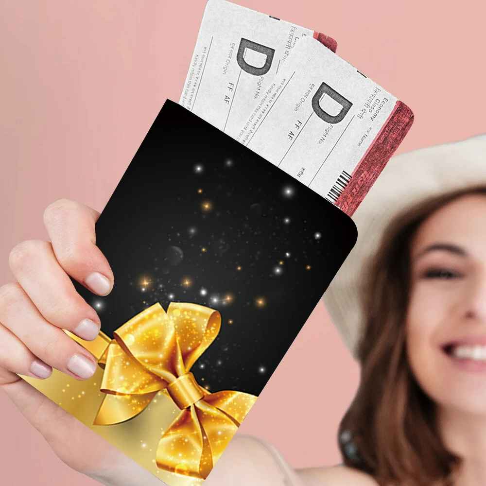 Penutup Paspor Penutup Dompet Travel untuk Paspor Seri Natal Tempat Kartu ID Casing Dompet Hadiah Pernikahan Modis Kulit Pu