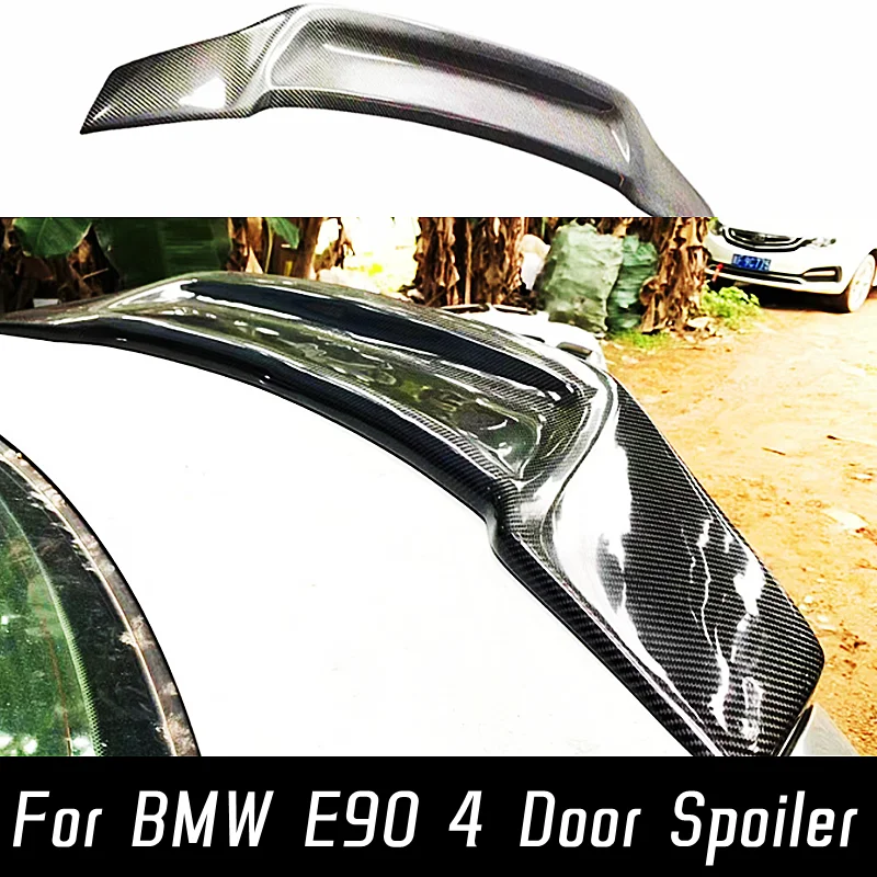 

For 2005-2012 BMW 3 Series E90 4Door Rear Trunk Lid Car Wing Ducktail Lip Spoiler FRP Black Carbon Tuning Exterior Accessories