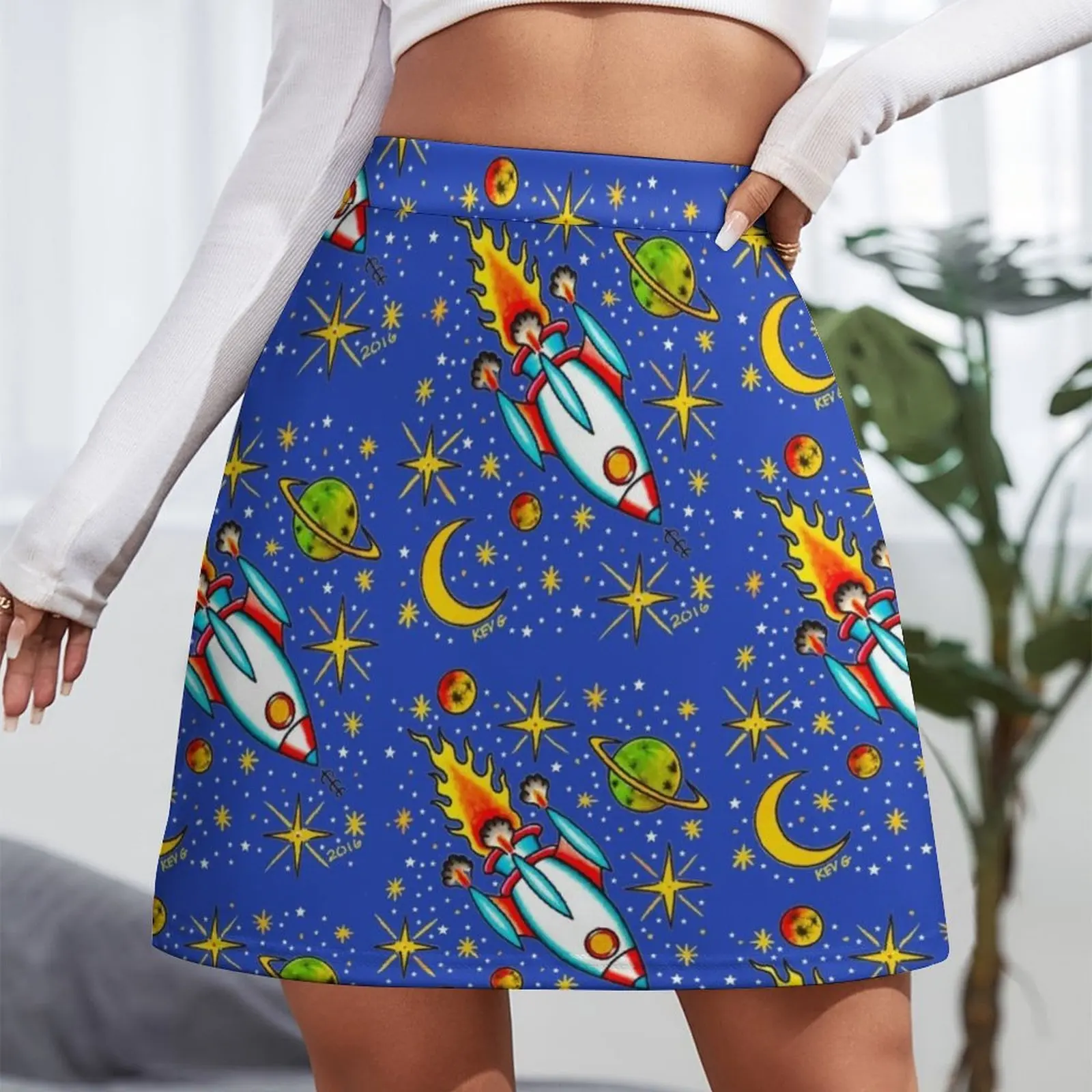 Rocket to the Stars - Art By Kev G Mini Skirt Female skirt summer dress women 2023 womans clothing