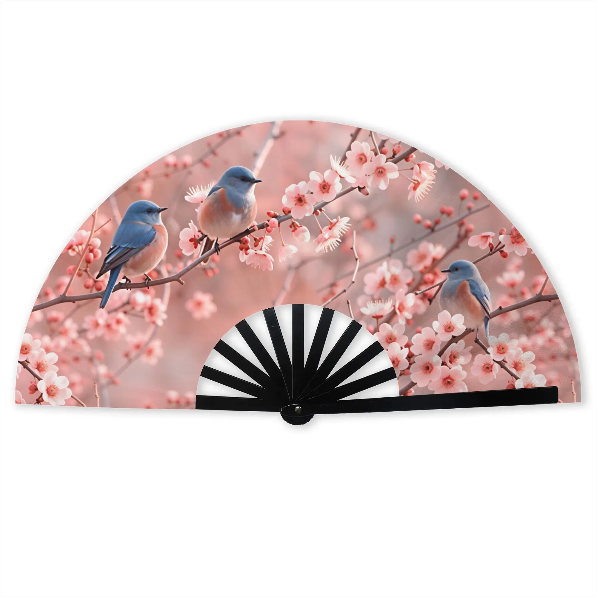 Flowers Fragrant And Birds Singing Portable Pocket Fan Camping  Folding Fan Chinese Dance Cooling Handheld Fans