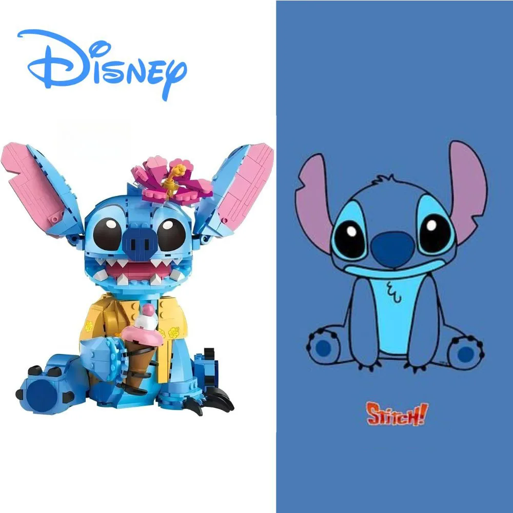 

New Stitch- Angel CP Building Blocks 2026 - Large Piece Cartoon Toys- with Moving Ears Kids Assembly Gift for Boys -Girls Birthd