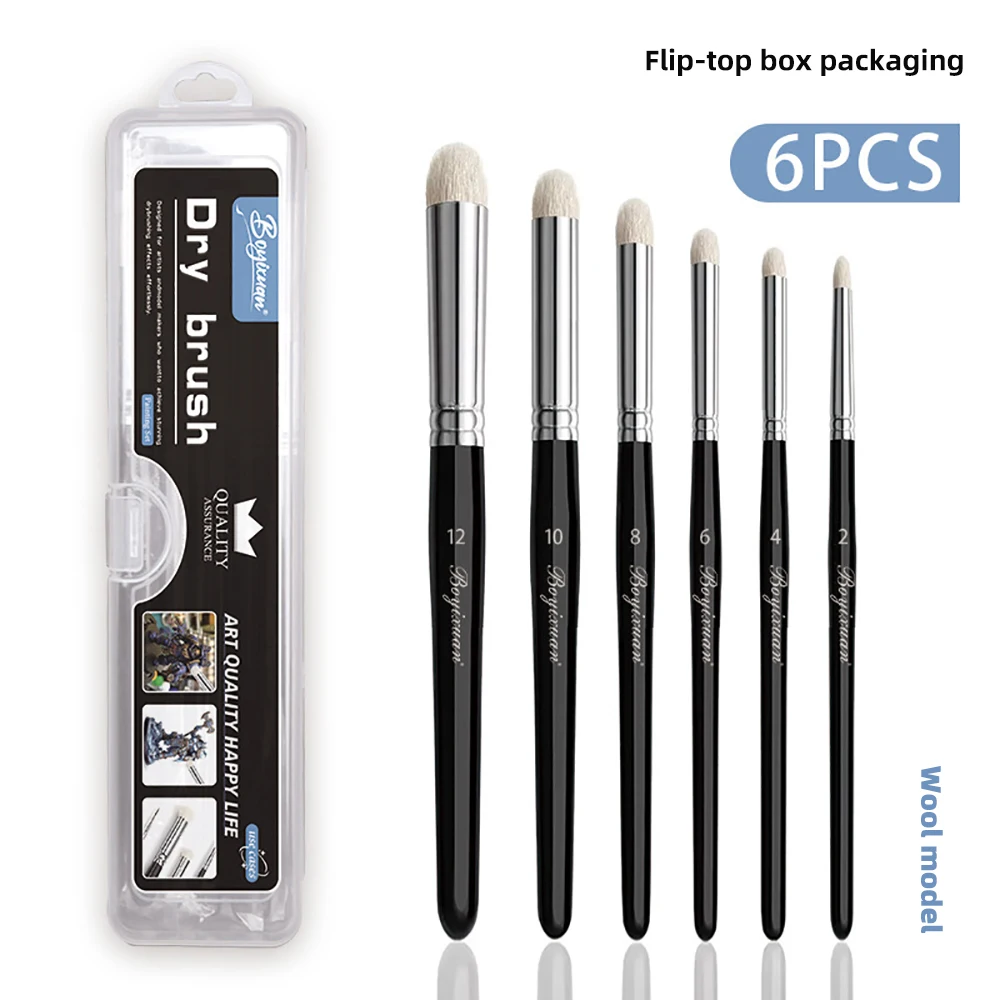 Paint Brush Set Fine Detail Goat Hair Handle Paintbrush for Art Painting Acrylic Watercolor Detailing Miniature Paint Brushes