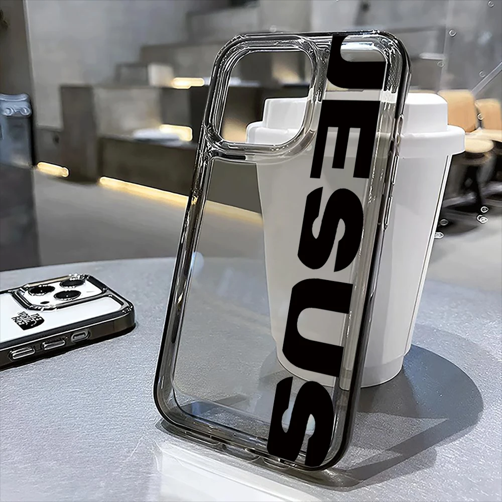 JESUS clear Phone Case for iPhone16Pro Max 16Pro 16Plus 16 15 Pro Max 15Pro 15 13 13Pro 14 12 11Pro Max Plus