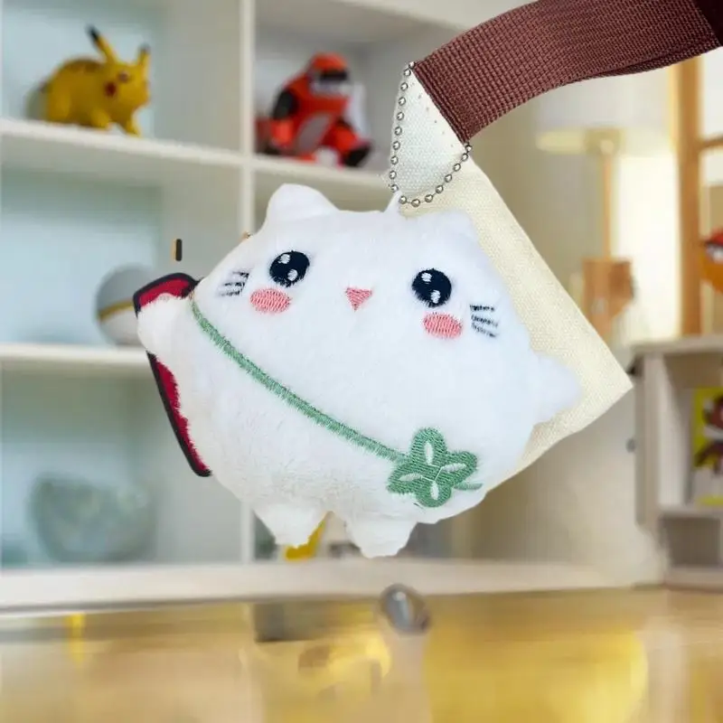 귀여운 플러시 키티 키체인 삑삑이 디자인 백팩 장식 자동차 키 액세서리 가방 참 어린이 선물
