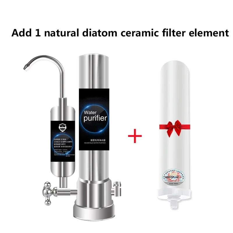 Domestic direct drinking table of water purifier washable ceramic filter element and faucet filter