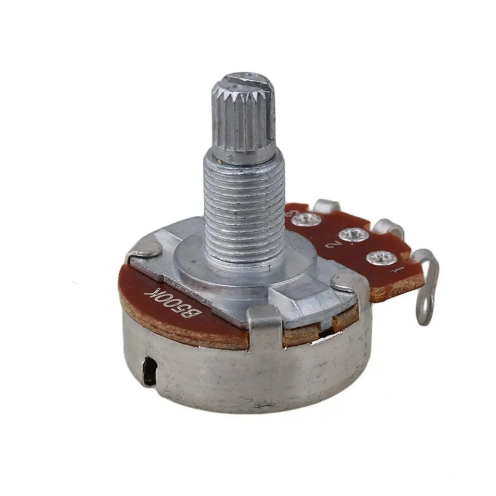 Full Size B500K Pot Split Shaft Potentiometer Tone Pots for Guitar Bass Pack of 5
